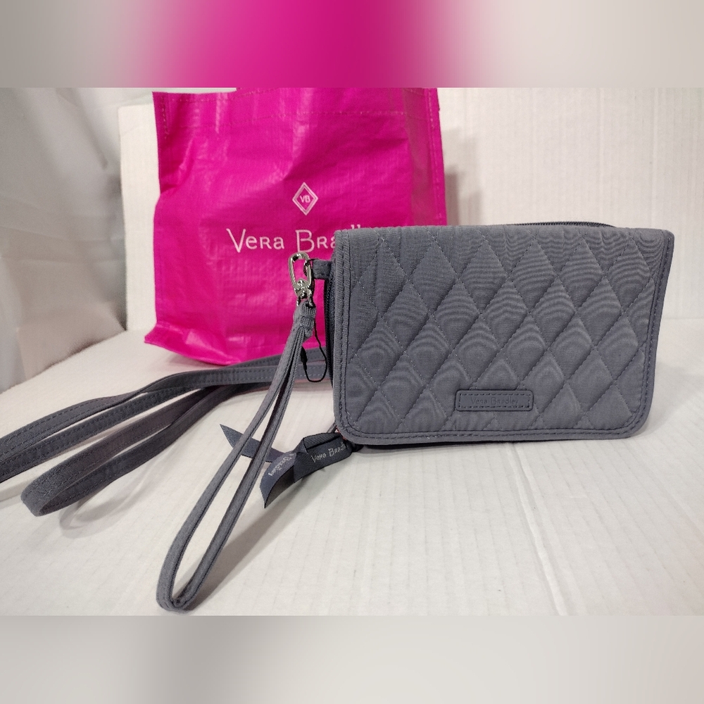 Vera Bradley Wristlet Crossbody Gray Quilted